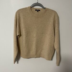 Uniqlo Women's Tan Crew Neck Wool Sweater